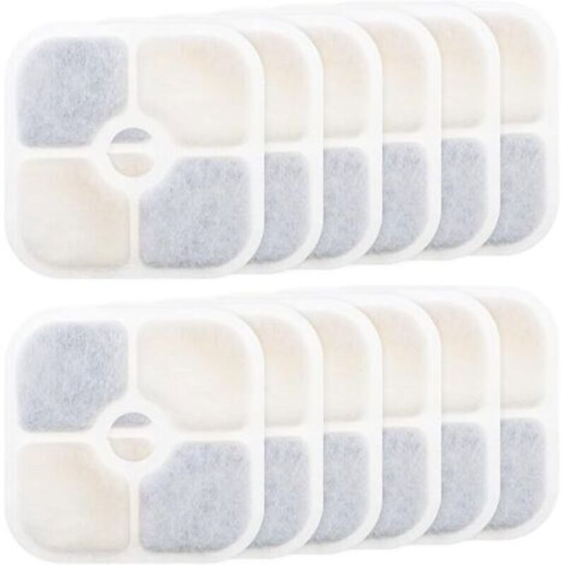 12-Piece Water Fountain Filters - for Catit PIXI 43717 - Activated Carbon Filter - High Quality - Purifying - Refill - Pet Fountain Filters