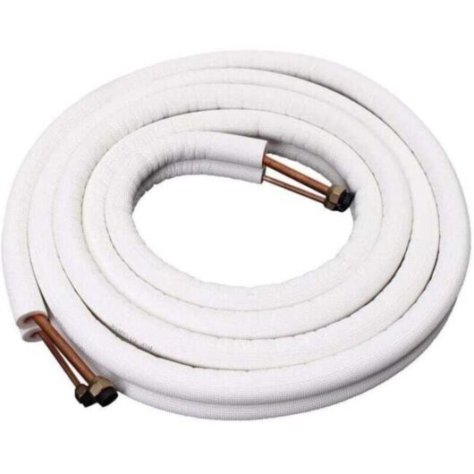 1/4-3/8 Copper Connection 3m - Insulated Copper Pipe - Air Conditioner Hose Fittings - Double Pair of Coiled Tubes