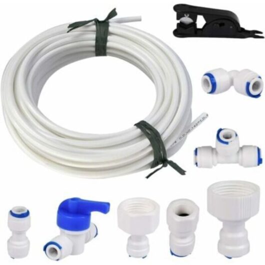 15m Universal Water Supply Hose, 1/4" Refrigerator Hose Fitting Kit, Filter Tube, Parts and Accessories for European/American Refrigerators