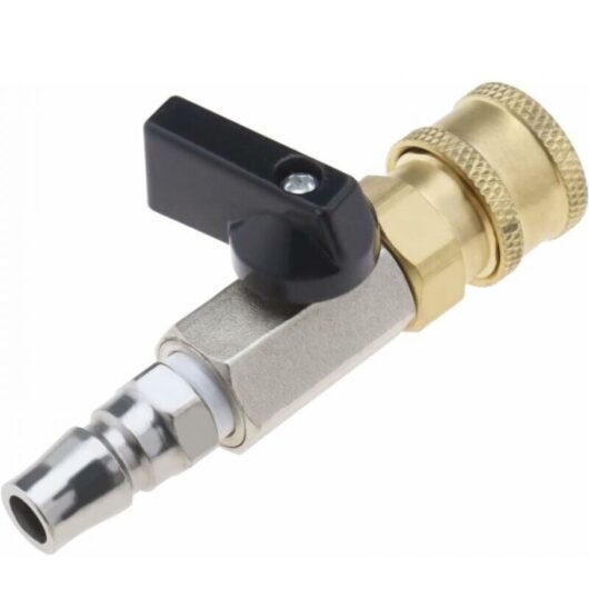 1pc Quick fitting for compressed air, pneumatic ball valve, metering valve, 1/4" shut-off valve with 1/4" male threaded fitting and 1/4" connecting