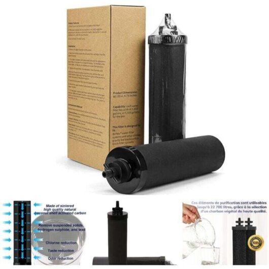 2 Berkey Compatible Filters - Reduces 99.99% of Contaminants - Gravity Filtration System