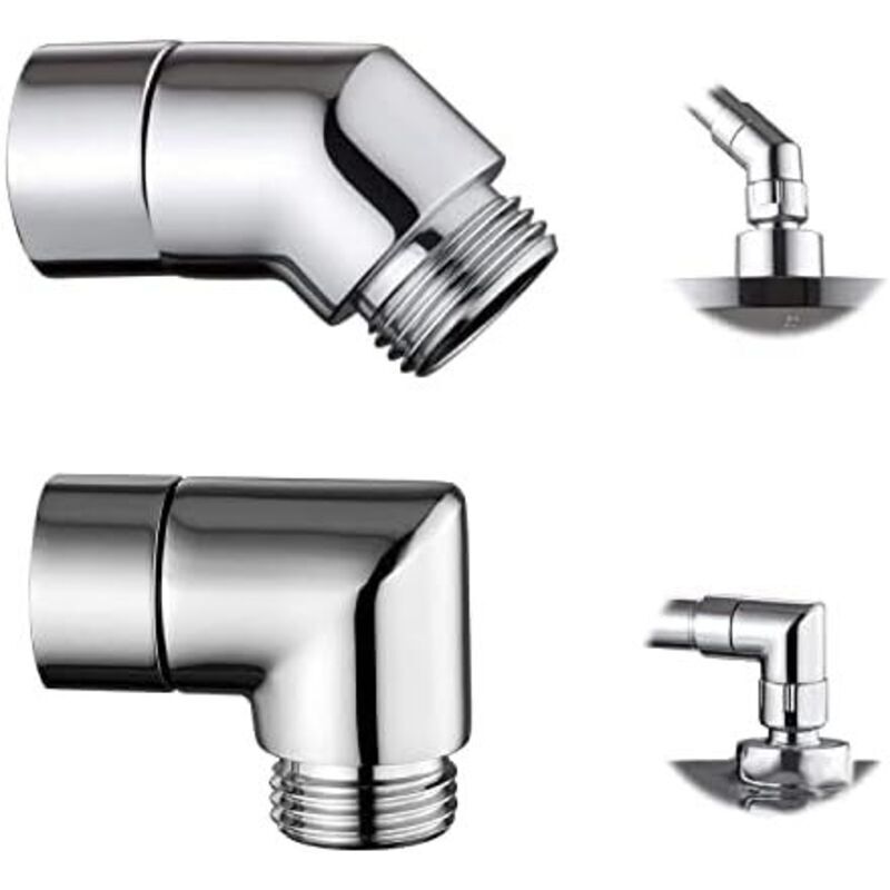 2-Piece 90°/135° Elbow Tilt Shower Head Adapter, Brass Shower Head Adapter, Bathroom Handheld Shower Head, for Universal 1/2 Inch Shower Head