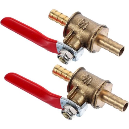 2-Piece Copper Ball Valve with Red Handle, 180° Shut-Off Valve for Garden Hose, PEX Fittings, Irrigation and Gas Systems