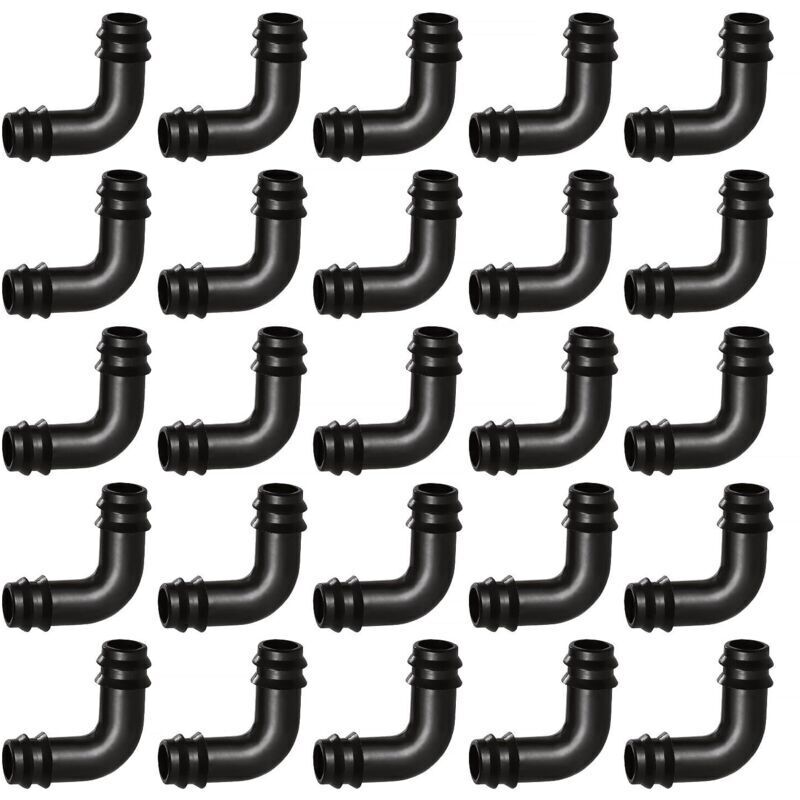 25 Pieces 16mm Pipe Connectors, Plastic Barbed Pipe Connector, Irrigation Fitting, Barbed Pipe Connectors for Irrigation System, Elbow