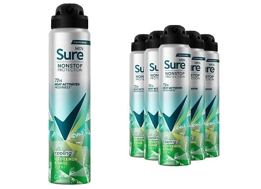 6-Pack of Sure Men's Antiperspirants - Lemon & Sage Scented!