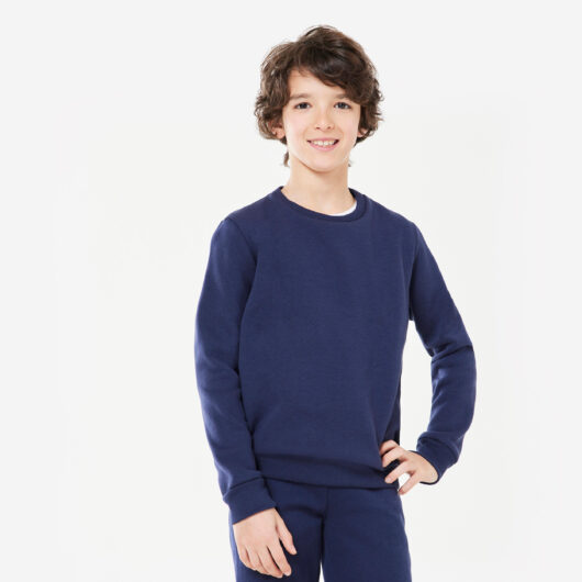 Kids Unisex Warm Crew-neck Sweatshirt - Dark Blue