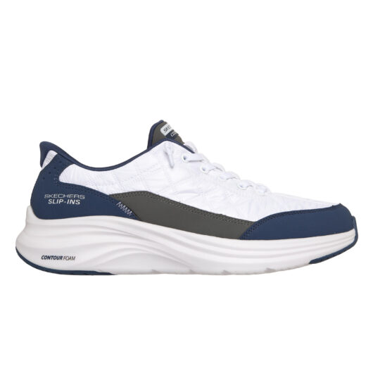 Men's Trainers - Skechers Slip-ins Cozy Fit - White/navy