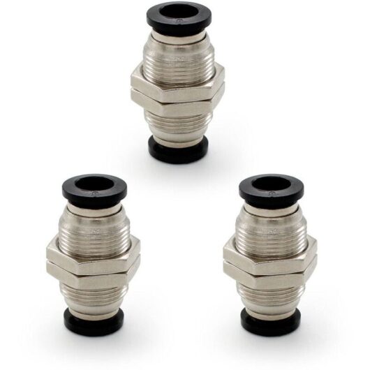 [NEVER USED] 3-piece pneumatic connectors, pneumatic bulkhead fitting, pneumatic quick connector, connectable hose diameter 8 mm