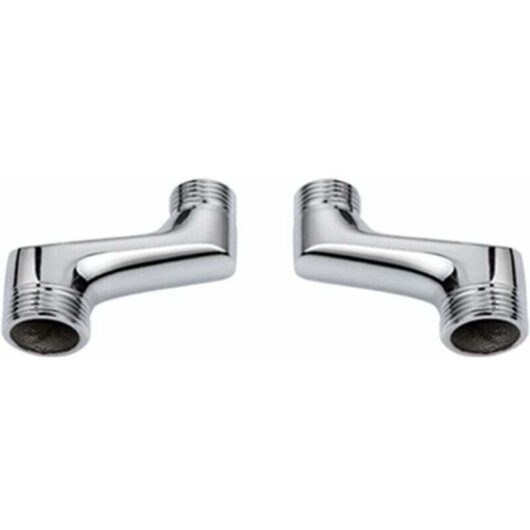[NEVER USED] Elbow shower fitting - One-piece brass - G1/2 to G3/4 thread - Adjustable spacing 98-202mm - Corrosion resistant