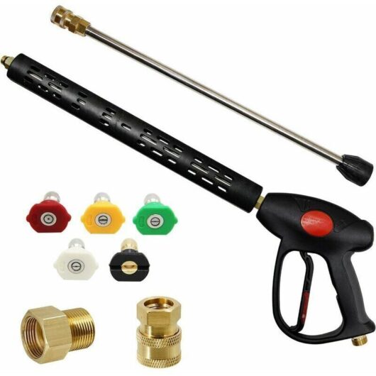 [NEVER USED] High pressure washer accessory, Replacement pressure washer gun with 16 inch extension, 4000 PSI, pressure washer gun with M22-15mm or