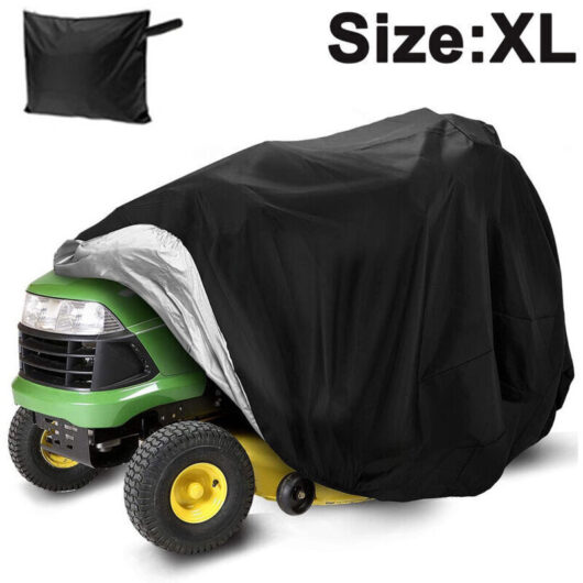 [NEVER USED] Lawn Mower Cover - Tractor Cover, Fits Decks up to 137.2 cm, Heavy Duty Storage Cover Made of 210D Oxford Polyester, Universal Fit with