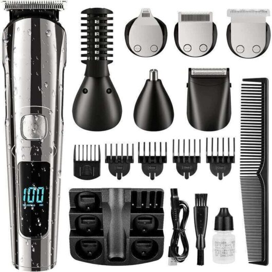 [NEVER USED] Men's Hair Clipper, 11-in-1 Professional Beard and Hair Trimmer, Cordless Electric Shaver, Precision Body Trimmer for Nose, LCD Screen,