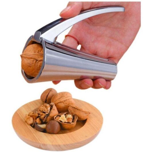 [NEVER USED] Nutcracker, fits all nuts, minimal effort to crack hard shells, no flying shells and no pinched fingers, Silver...