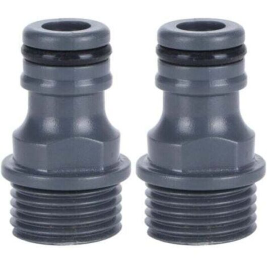 (Pack of 2) Male quick-connect garden hose fitting, PVC water hose connector, tap adapter, garden watering machine
