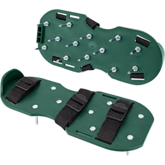 Spike Shoes for Lawn Aerator - for Lawn Ventilation, Manual Scarifier - 2X Spike Shoes with Soles and 42 mm Spikes, Adjustable Lawn Shoes