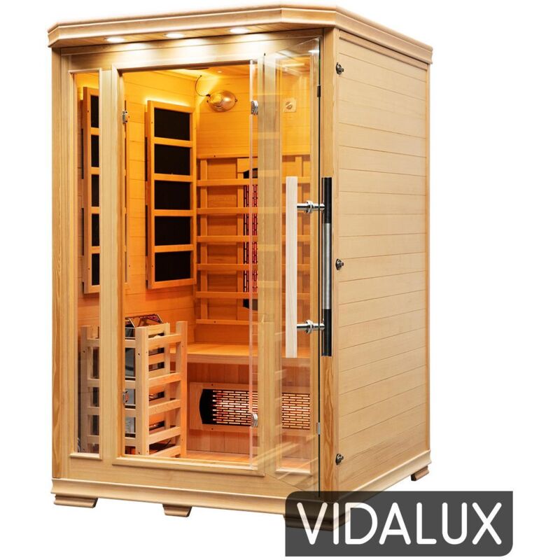 Vidalux 2 Person Hybrid Sauna With Traditional & Full Spectrum Infrared Complete Heat