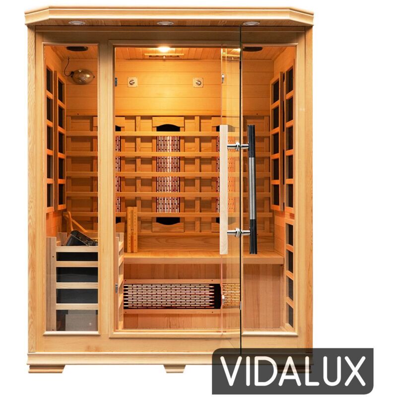 Vidalux 3 Person Hybrid Sauna With Traditional & Full Spectrum Infrared Complete Heat