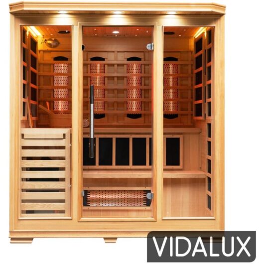 Vidalux 4-5 Person Hybrid Bench Sauna With Traditional & Full Spectrum Infrared Complete Heat