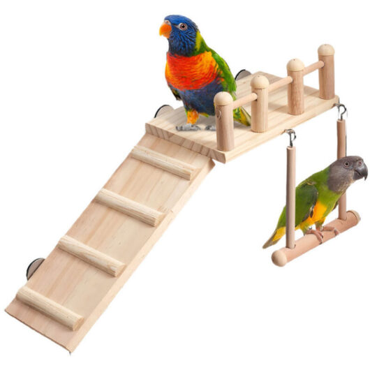 Wooden housing platform for birdcage