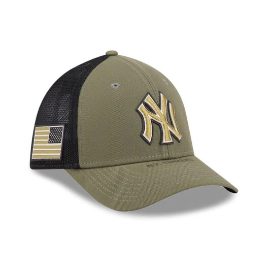 Yankees MLB Armed Forces Day 2026 Green 39THIRTY M-Crown Stretch Fit Cap New Era Cap adult unisex