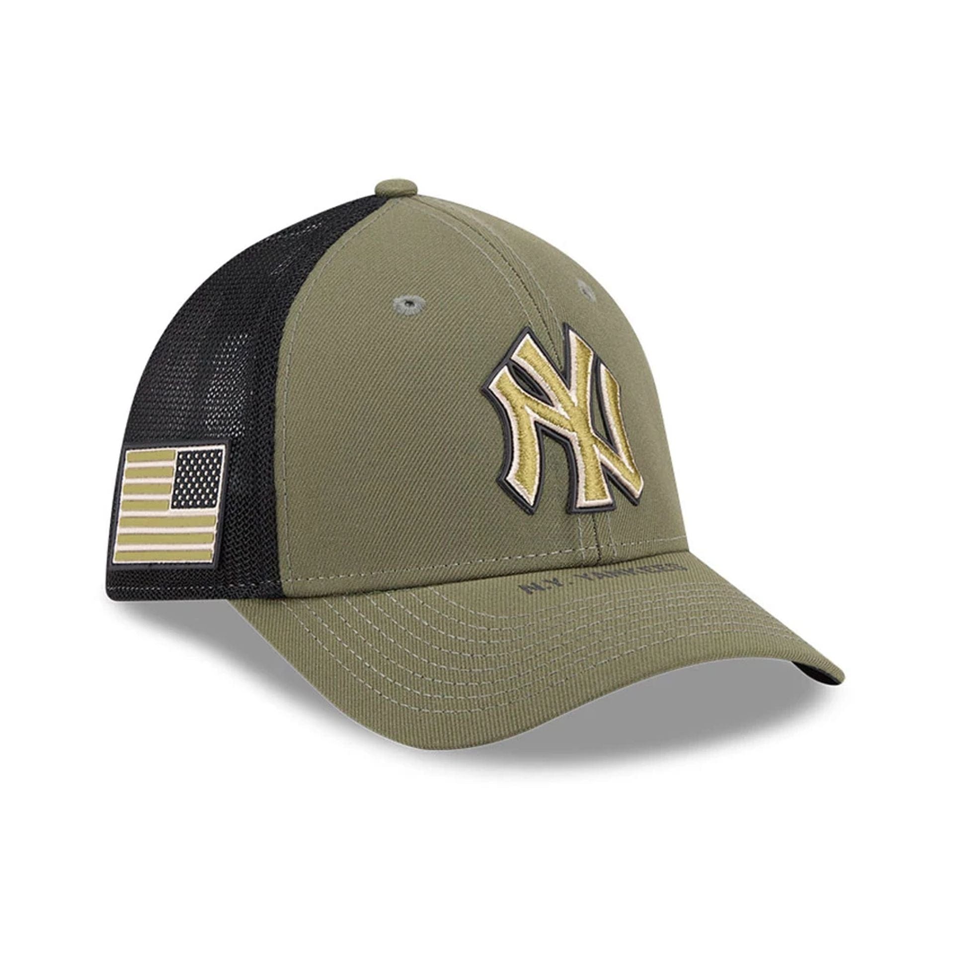 Yankees MLB Armed Forces Day 2026 Green 39THIRTY M-Crown Stretch Fit Cap New Era Cap adult unisex