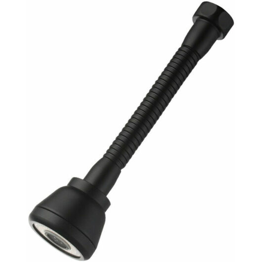 x 360° rotating tap head, anti-splash kitchen extension, 3 water-saving modes, black copper, long, for kitchen and bathroom