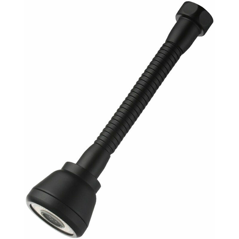 x 360° rotating tap head, anti-splash kitchen extension, 3 water-saving modes, black copper, long, for kitchen and bathroom