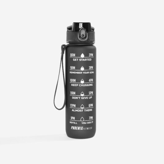 1 Litre Fitness Bottle Motivation - Black
