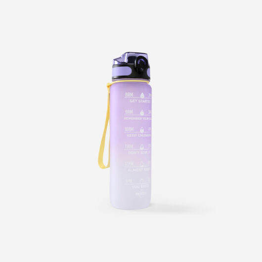 1 Litre Fitness Bottle Motivation - Lilac