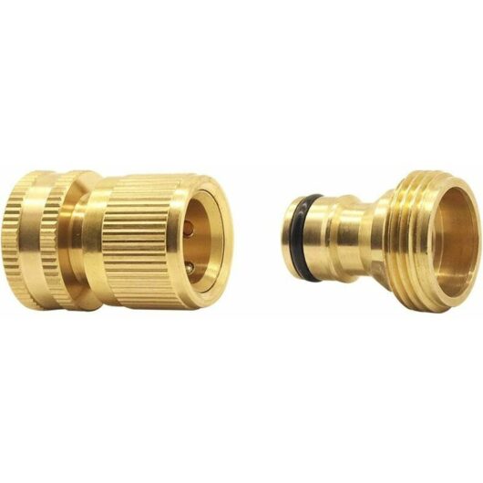 3/4 Inch Faucet Connector, Garden Hose Connection Kit, Garden Hose Faucet Fitting Quick Connector with Brass Thread