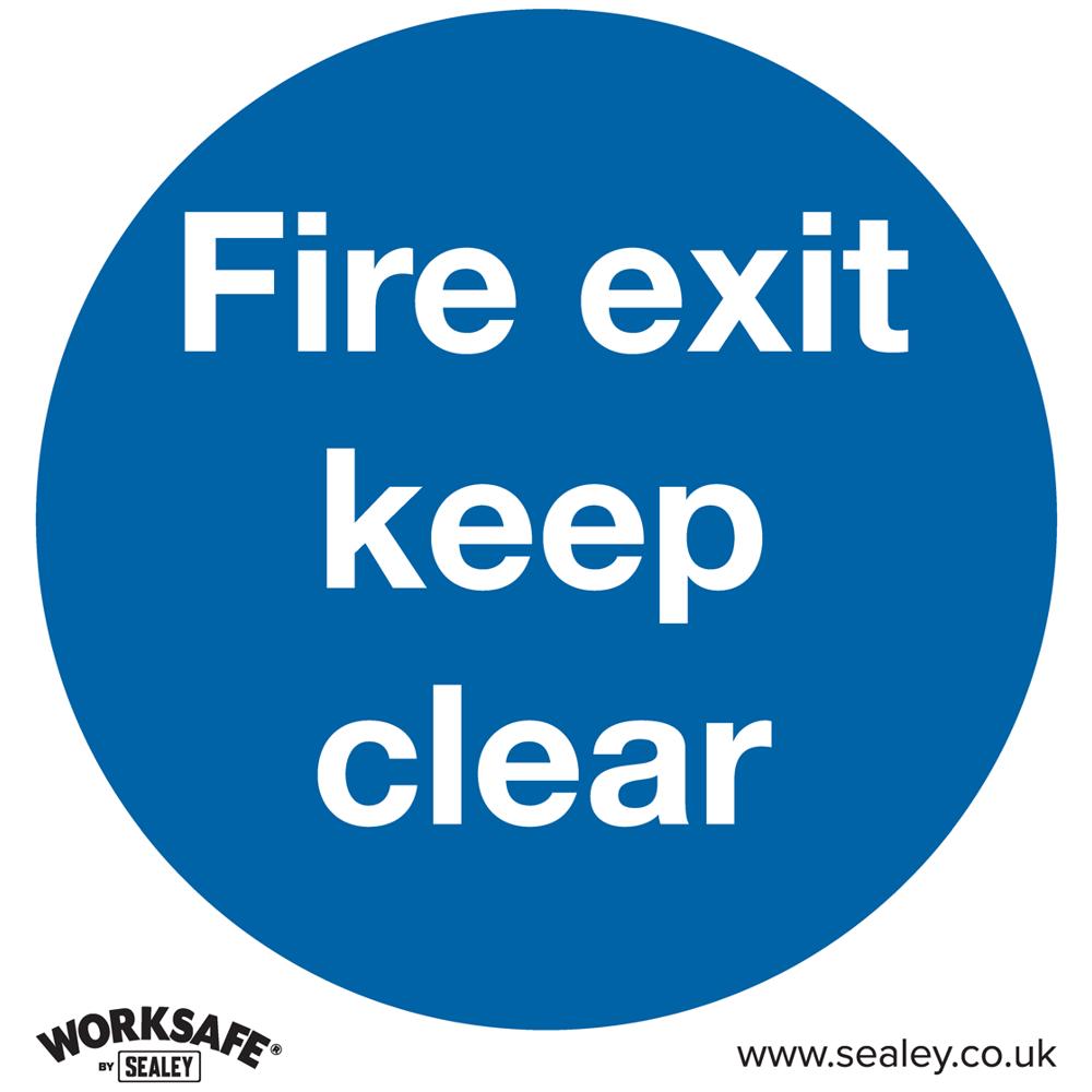Sealey Rigid Plastic Fire Exit Keep Clear Sign