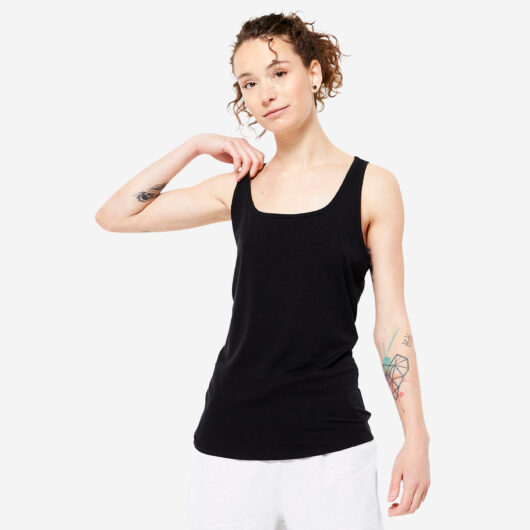 Women's Slim-fit Fitness Crew-neck Tank Top - Ultra Black