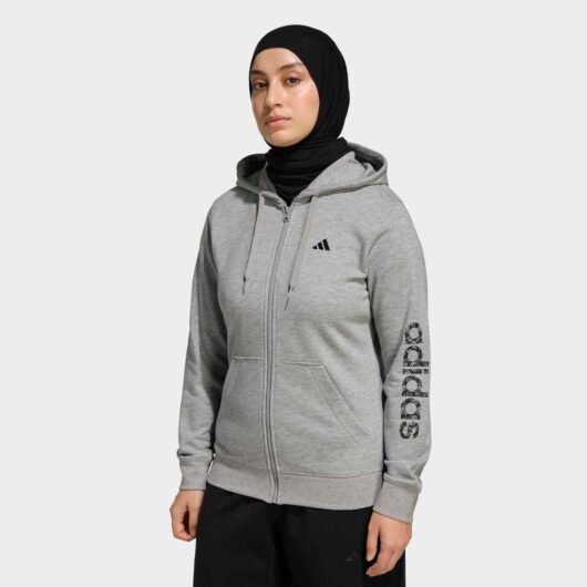 Women's Zip-up Fitness Hoodie - Grey